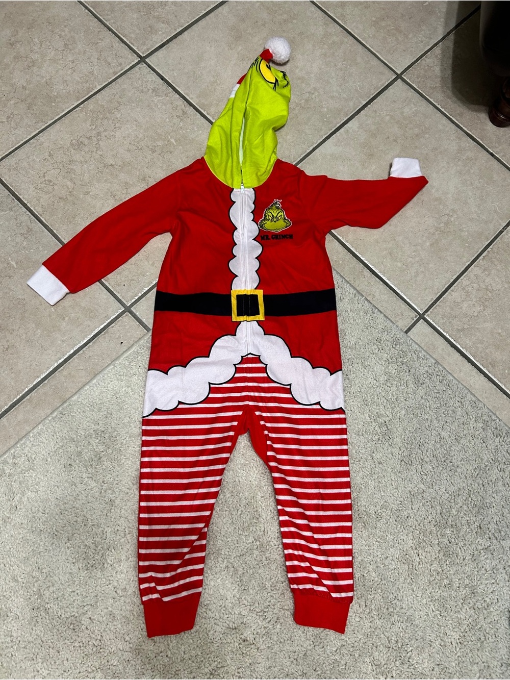 Dr. Seuss Grinch Holiday One-Piece Footie - Red, Green, White